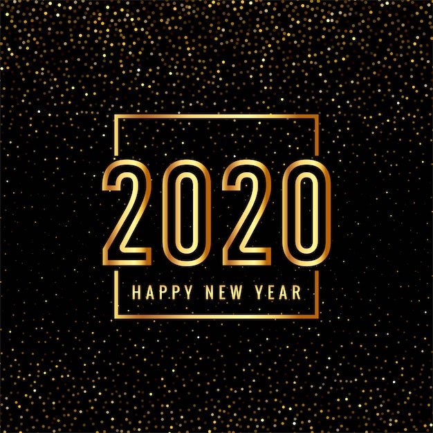 Gold 2020 Happy New Year Text For Glitters