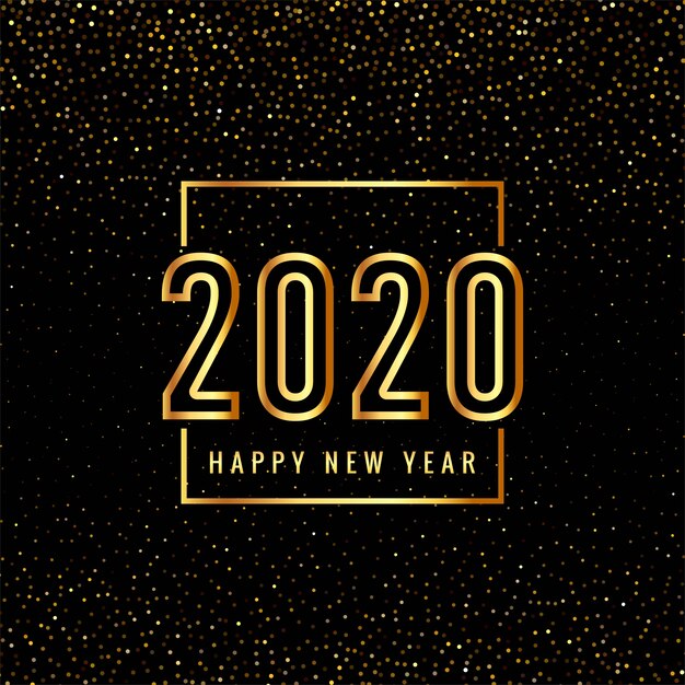 Gold 2020 happy new year text for glitters 