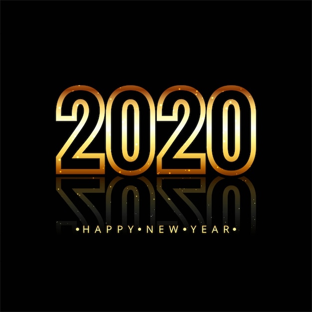 Gold 2020 happy new year text 