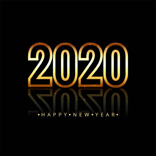 Gold 2020 happy new year text 