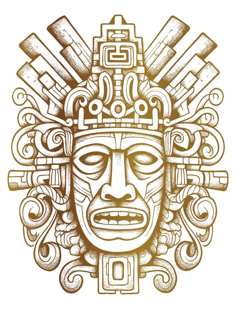 Золотая художественная линия Племенной дизайн головы