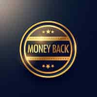 Free vector gold badge, money back