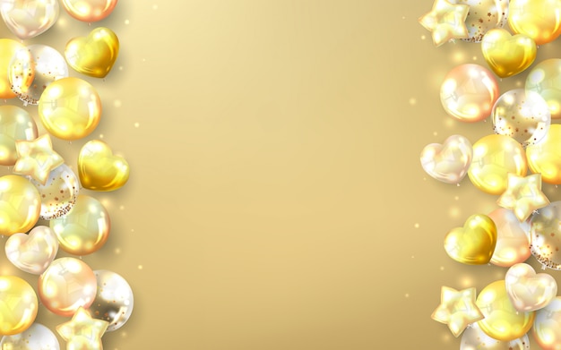 Free vector gold balloons background