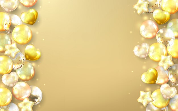 Gold balloons background