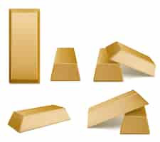 Free vector gold bars set