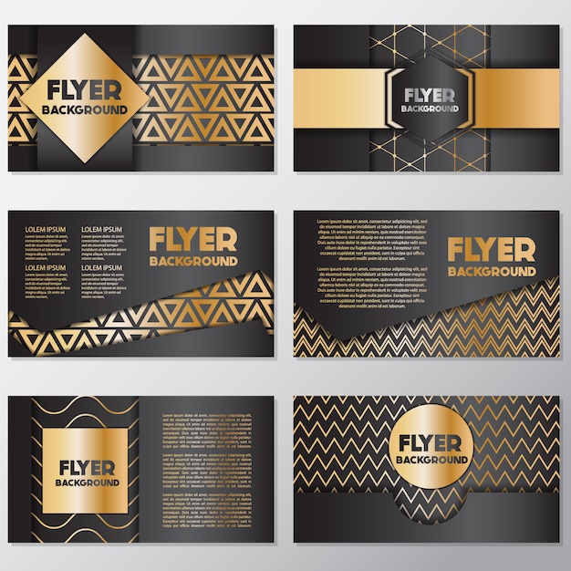 Free vector gold and black flyer design