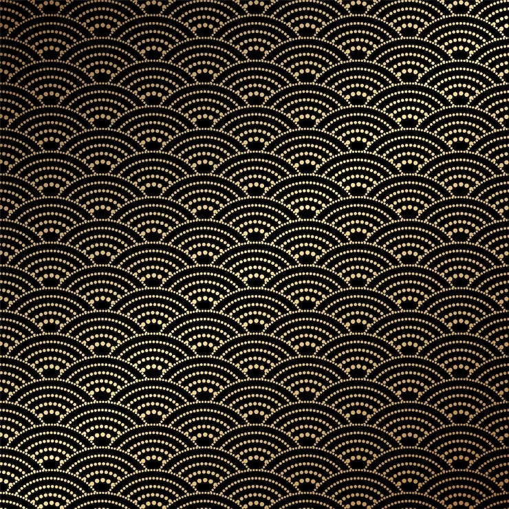 Free Vector gold and black japanese style wave pattern