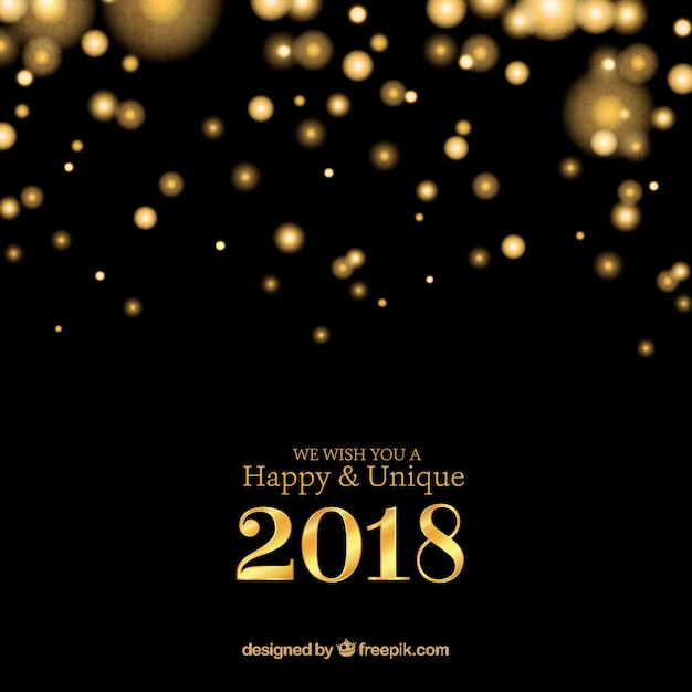 Золотой и черный новый год 2018 фон
