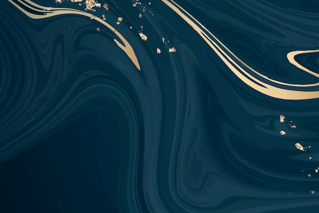 Gold and blue fluid patterned background