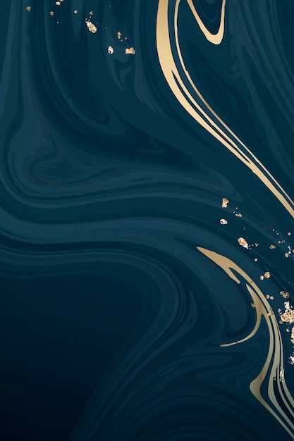 Free vector gold and blue fluid patterned background