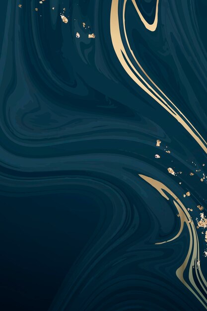 Gold and blue fluid patterned background