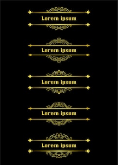 Gold borders elements set collection ornament vector