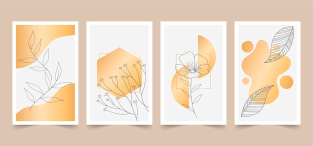 Gold botanical cover collection