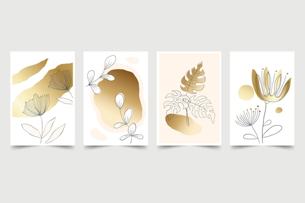 Gold botanical cover collection