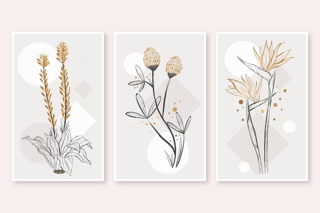 Gold botanical cover collection