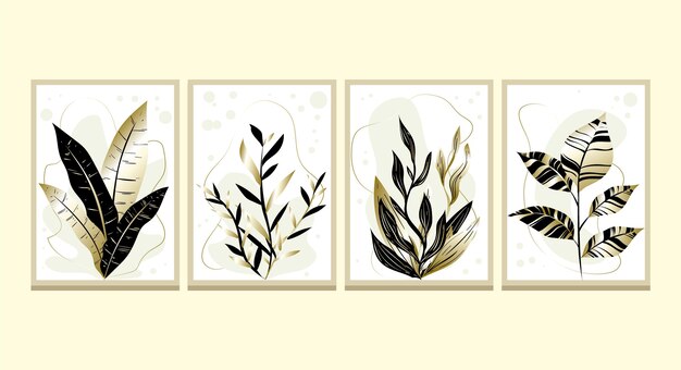 Gold botanical cover collection