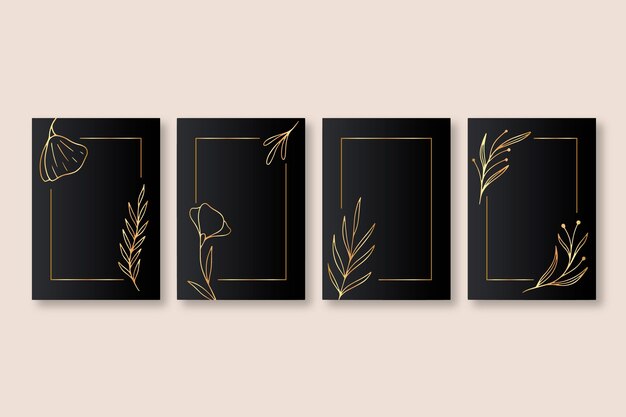 Gold botanical cover collection