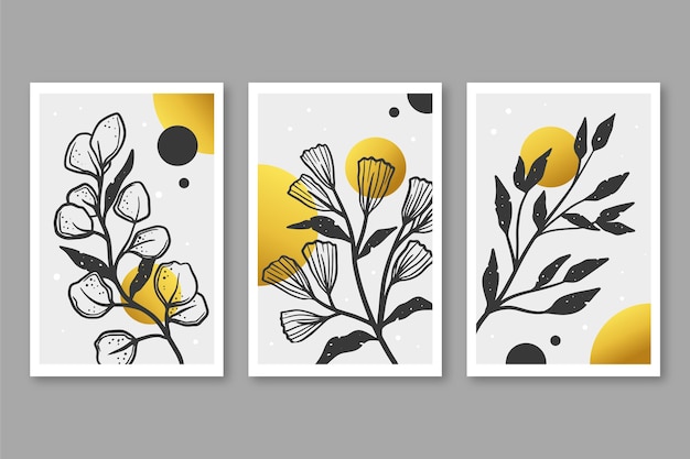 Gold botanical cover set