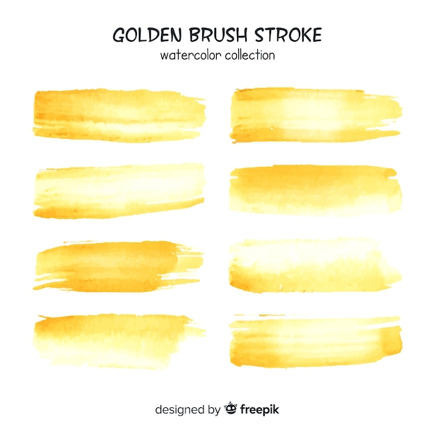 Free vector gold brush stroke collection