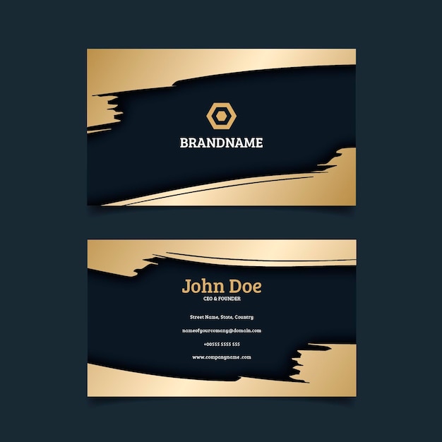 Gold business card template