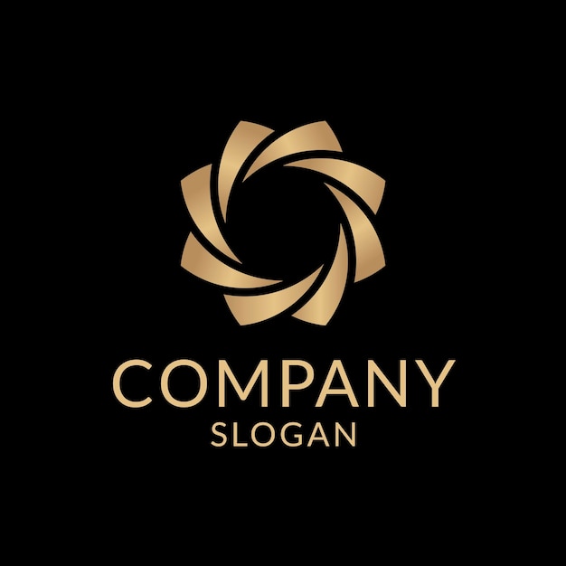 Gold business logo aesthetic template, professional branding design vector
