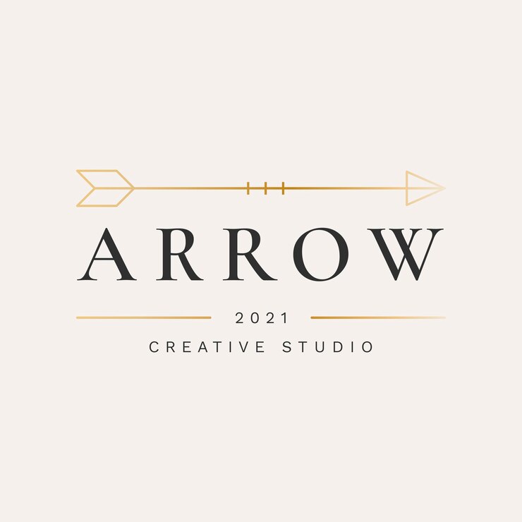 Free Vector gold business logo template, minimal arrow vector design for professional branding