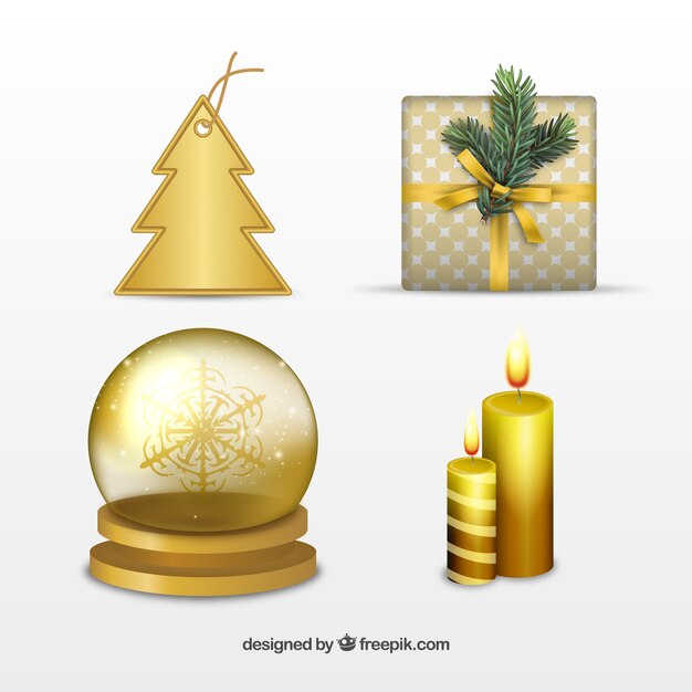 Золото рождественские украшения