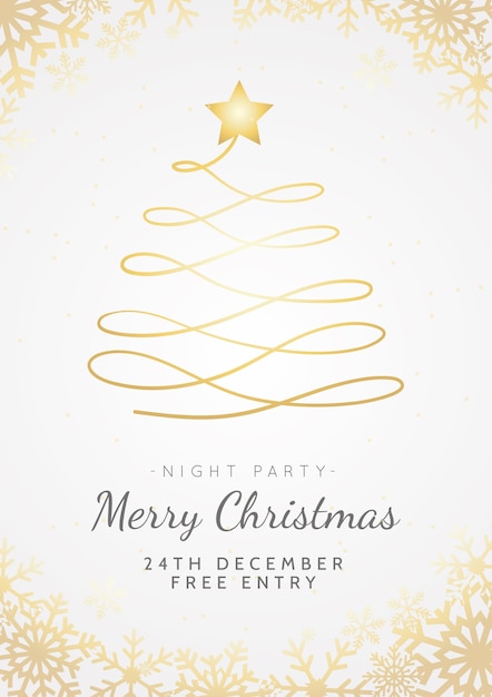 Gold christmas tree poster
