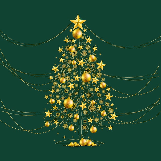 Gold christmas tree