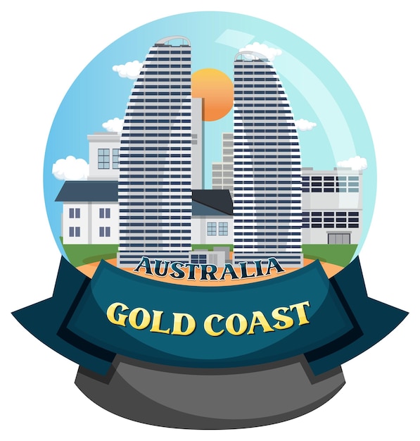 Vettore gratuito punto di riferimento dell'edificio della gold coast australia