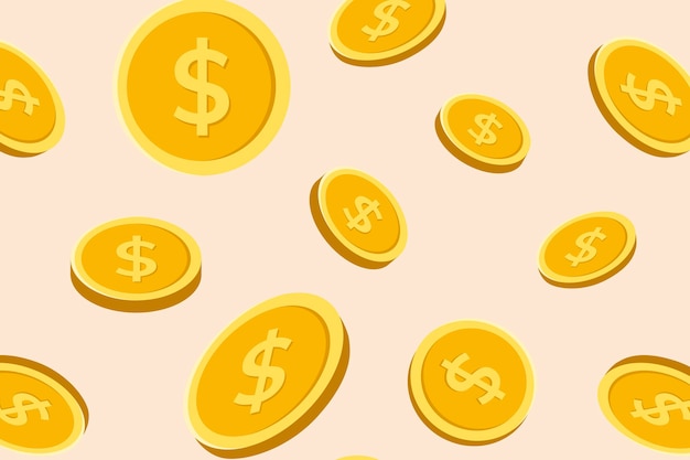 Free vector gold coin pattern phone background/background wallpaper, money vector finance illustration