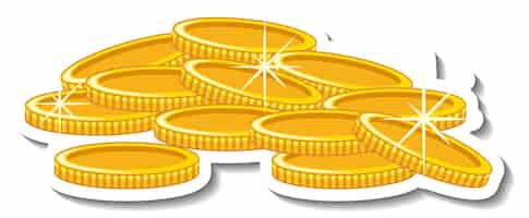 Free vector gold coins on white background