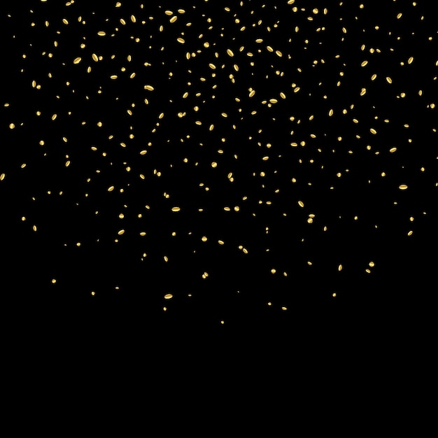 Gold confetti on black background 