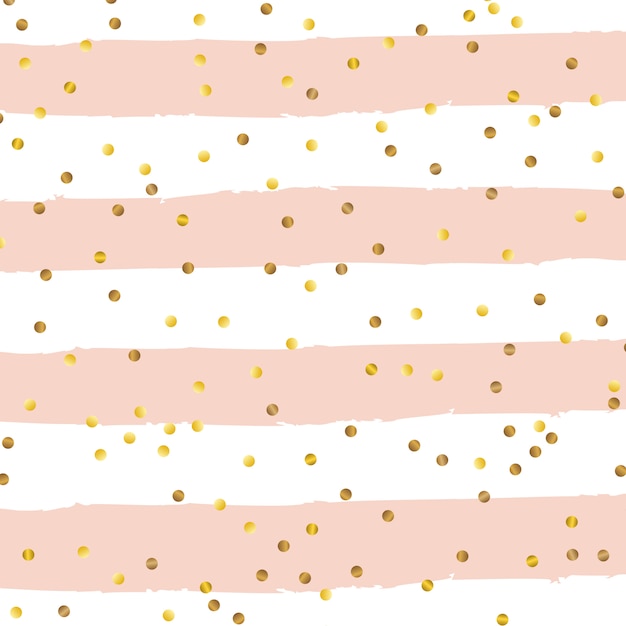 Free vector gold confetti on grunge striped background