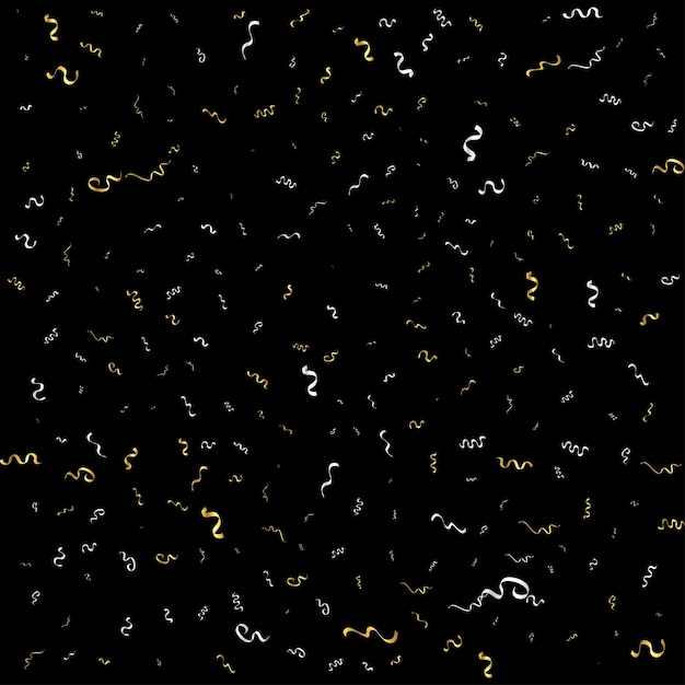 Free vector gold confetti isolated on black background celebrate vector illustration