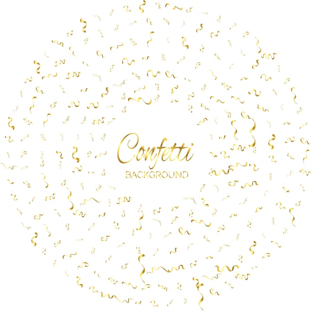 Free vector gold confetti isolated on white background celebrate vector illustration