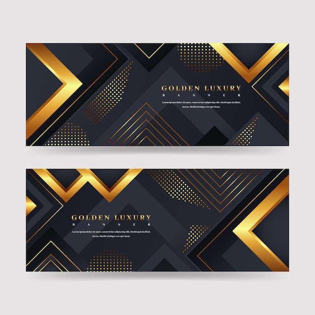 Free vector gold detailed banners pack