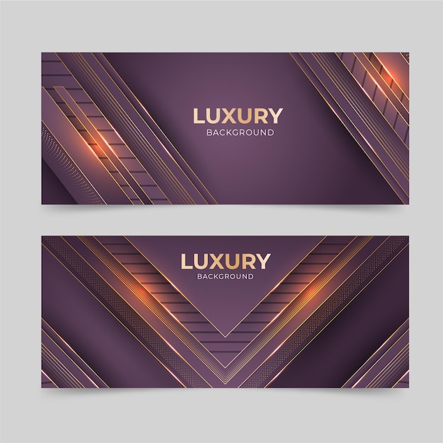 Free vector gold detailed banners pack