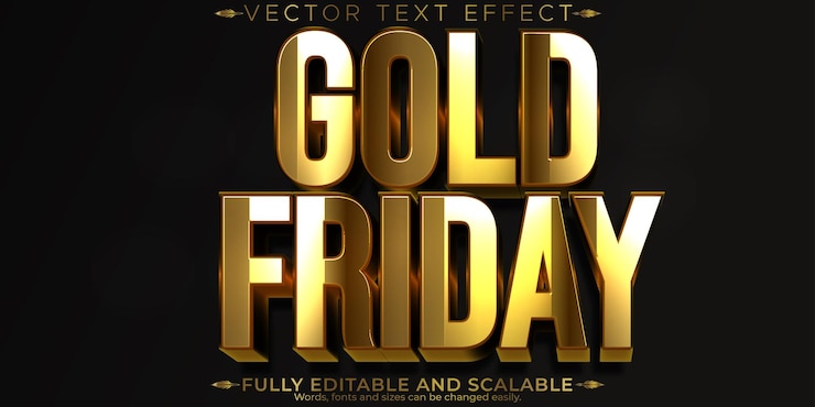 Free Vector gold editable text effect editable rich and wealth text style