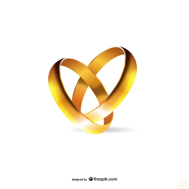 Free vector gold engagement rings