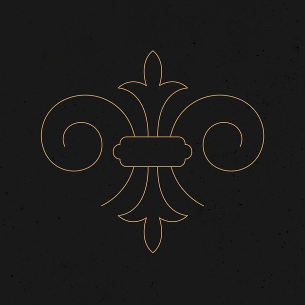 Gold fleur des lis vector vintage style