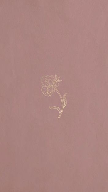 A gold flower outline mobile phone wallpaper