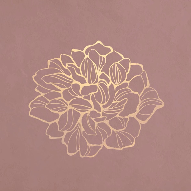 Gold flower outline