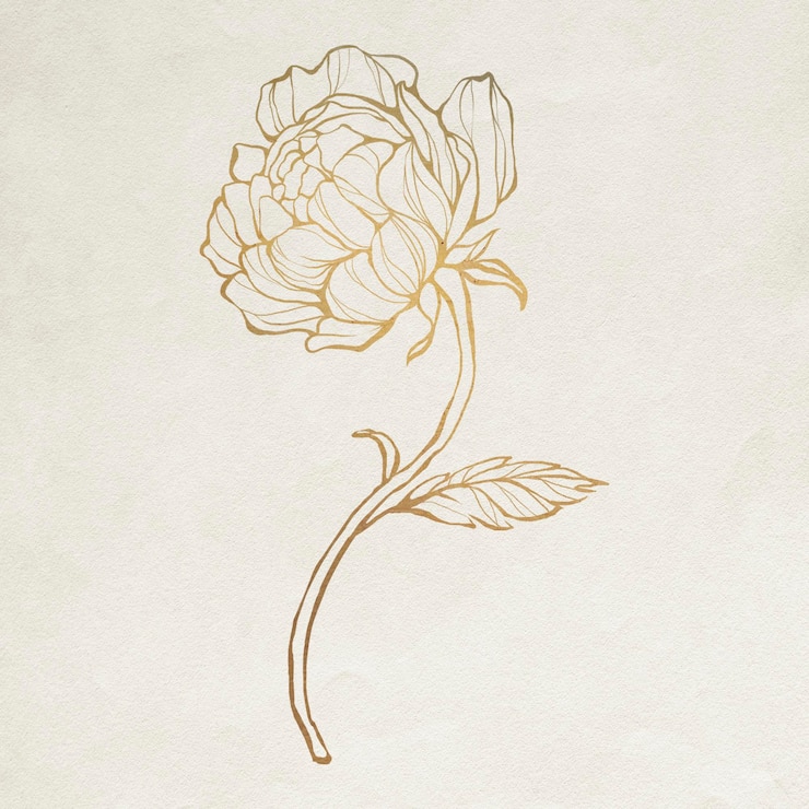 Free Vector gold flower outline