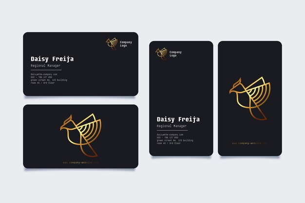 Gold foil business card template collection
