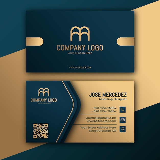 Gold foil business card template