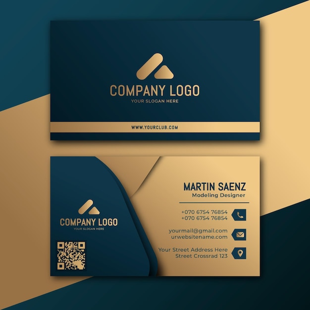 Free vector gold foil business card template