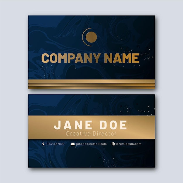 Free vector gold foil business card template