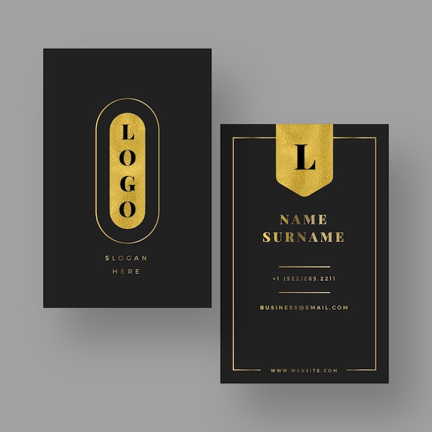 Gold foil business card template