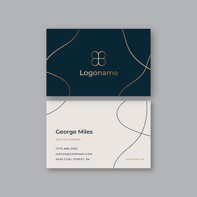 Free vector gold foil business card template